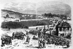 Troops under the command of General de Bellemare at the Battle of Buzenval, late 19th century by Daniel Urrabieta Vierge